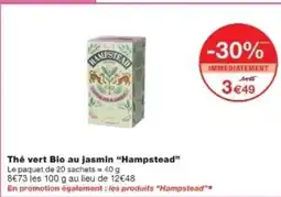 Monop' HAMPSTEAD Thé vert Bio au jasmin offre