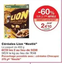 Monop' NESTLÉ Céréales Lion offre