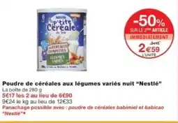 Monop' NESTLÉ Poudre de céréales aux légumes variés nuit offre