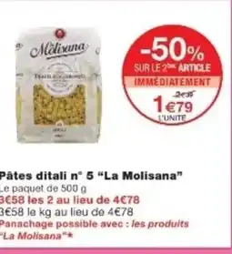 Monop' LA MOLISANA Pâtes ditali n° 5 offre