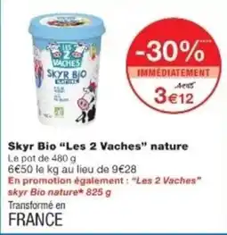 Monop' LES 2 VACHES Skyr Bio nature offre