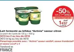Monop' ACTIVIA Lait fermenté au bifidus saveur citron offre
