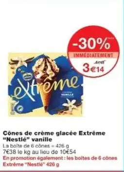 Monop' NESTLÉ Cônes de crème glacée Extrême vanille offre