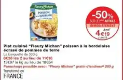 Monop' FLEURY MICHON Plat cuisiné poisson à la bordelaise écrasé de pommes de terre offre