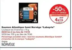 Monop' LABEYRIE Saumon Atlantique fumé Norvège offre