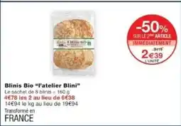 Monop' L'ATELIER BLINI Blinis Bio offre