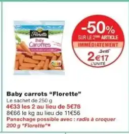 Monop' FLORETTE Baby carrots offre