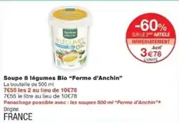 Monop' FERME D'ANCHIN Soupe 8 légumes Bio offre