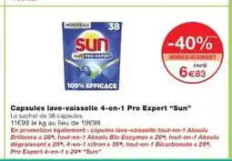 Monop' SUN Capsules lave-vaisselle 4-en-1 Pro Expert offre