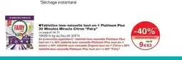 Monop' FAIRY Tablettes lave-vaisselle tout-en-1 Platinum Plus 30 Minutes Miracle Citron offre