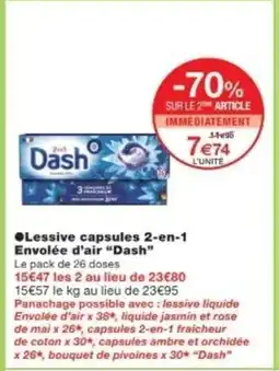 Monop' DASH Lessive capsules 2-en-1 Envolée d'air offre