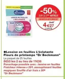Monop' DR BECKMANN Lessive en feuilles L'éclatante Fleurs de printemps offre