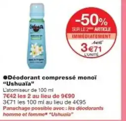 Monop' USHUAÏA Déodorant compressé monoï offre