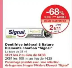 Monop' SIGNAL Dentifrice Intégral 8 Nature Elements charbon offre
