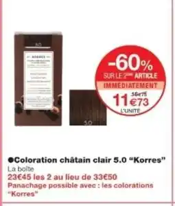 Monop' KORRES Coloration châtain clair 5.0 offre