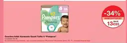 Monop' PAMPERS Couches bébé Harmonie Geant Taille 4 offre