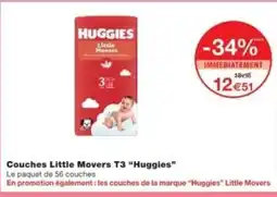 Monop' HUGGIES Couches Little Movers T3 offre