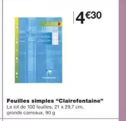 Monop' CLAIREFONTAINE Feuilles simples offre