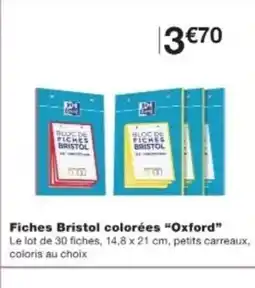 Monop' OXFORD Fiches Bristol colorées offre