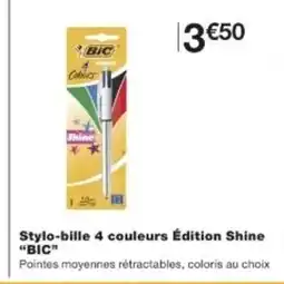 Monop' BIC Stylo-bille 4 couleurs Édition Shine offre
