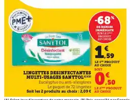 Hyper U SANYTOL Lingettes desinfectantes multi-usages offre