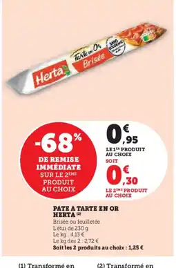 Hyper U HERTA Pate a tarte en or offre