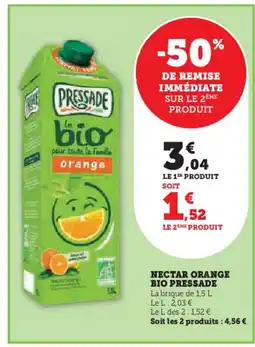 Hyper U PRESSADE Nectar orange bio offre