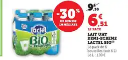 Hyper U LACTEL BIO Lait uht demi-ecreme offre