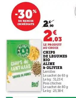 Hyper U ALINE & OLIVIER Chips de legumes bio offre