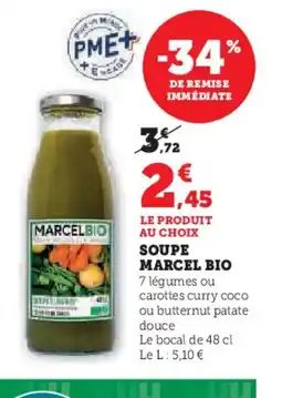 Hyper U MARCEL BIO Soupe offre