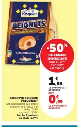 Hyper U PASQUIER Beignets brioche offre