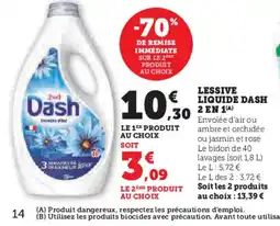 Hyper U DASH Lessive liquidqe 2 en 1 offre