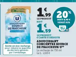 Hyper U U Adoucissant concentre source de fraicheur offre