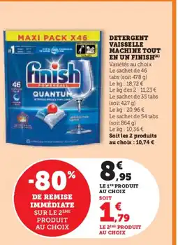 Hyper U FINISH Detergent vaisselle machine tout en un offre