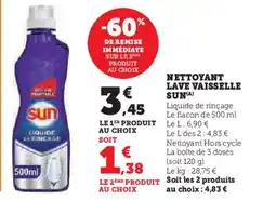 Hyper U SUN Nettoyant lave vaisselle offre