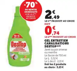 Hyper U DESTOP Gel entretien canalisations offre