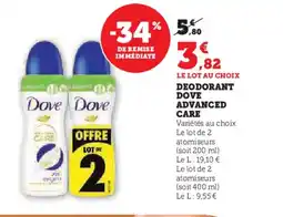 Hyper U Deodorant dove advanced care offre
