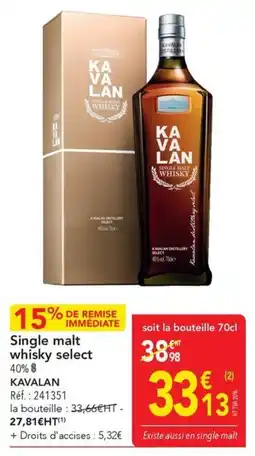 METRO Single malt whisky select kavalan offre