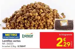 METRO Lentilles vertes offre