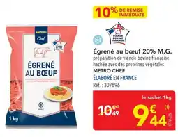 METRO Égrené au bœuf 20% m.g. offre