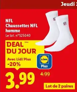 Lidl NFL Chaussettes homme offre