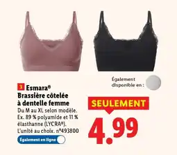 Lidl ESMARA Brassière côtelée à dentelle femme offre