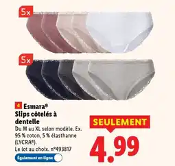 Lidl ESMARA Slips côtelés à dentelle offre