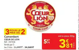 METRO Camembert cœur de lion offre