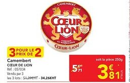 METRO Camembert cœur de lion offre