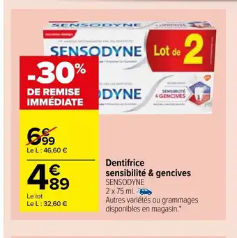 Carrefour Market Dentifrice Sensibilitè & Gencives offre
