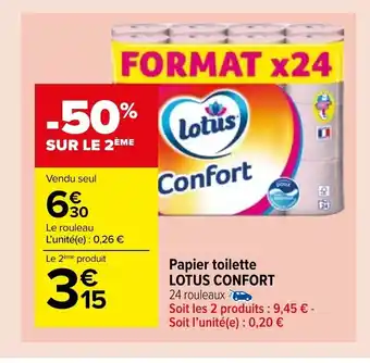 Carrefour Market Papier Toilette Lotus Confort offre