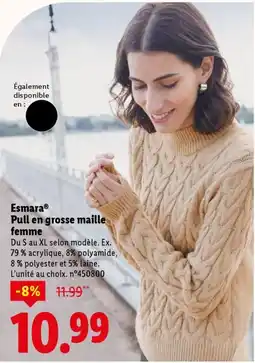 Lidl ESMARA Pull en grosse maille femme offre