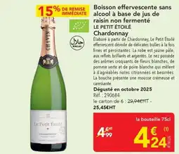 METRO Boisson effervescente sans alcool à base de jus de raisin non fermenté le petit étoilé chardonnay offre
