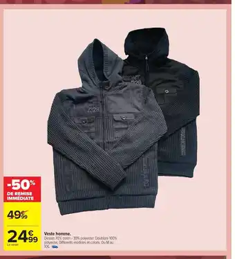 Carrefour Veste Homme. offre